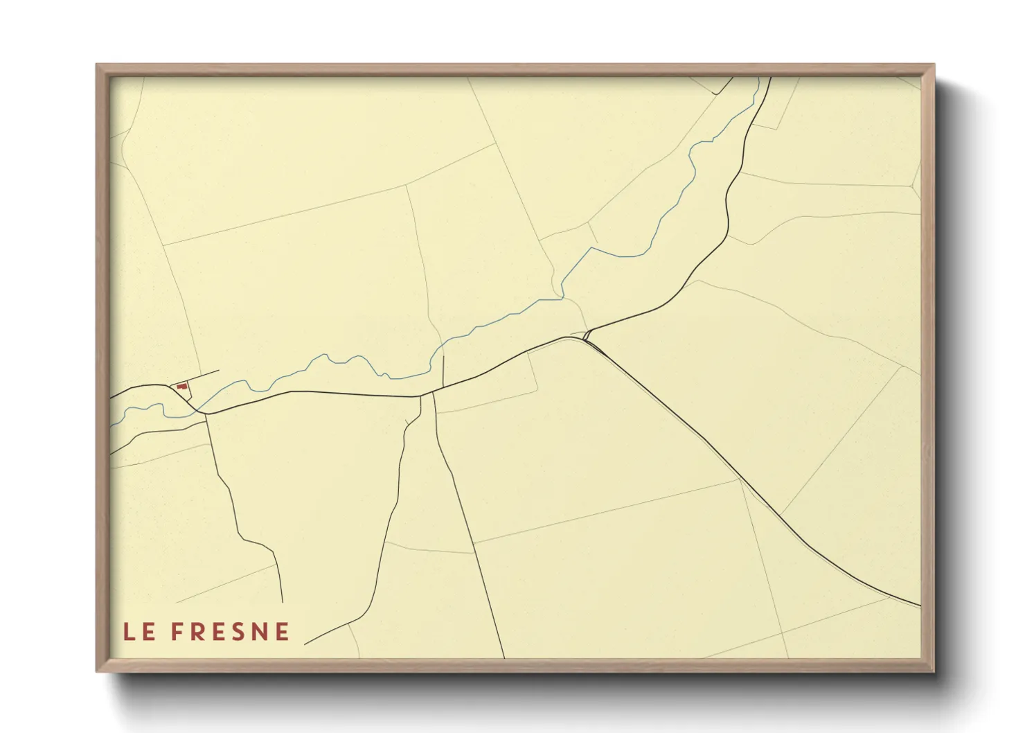 Une affiche de carte sur Le Fresne