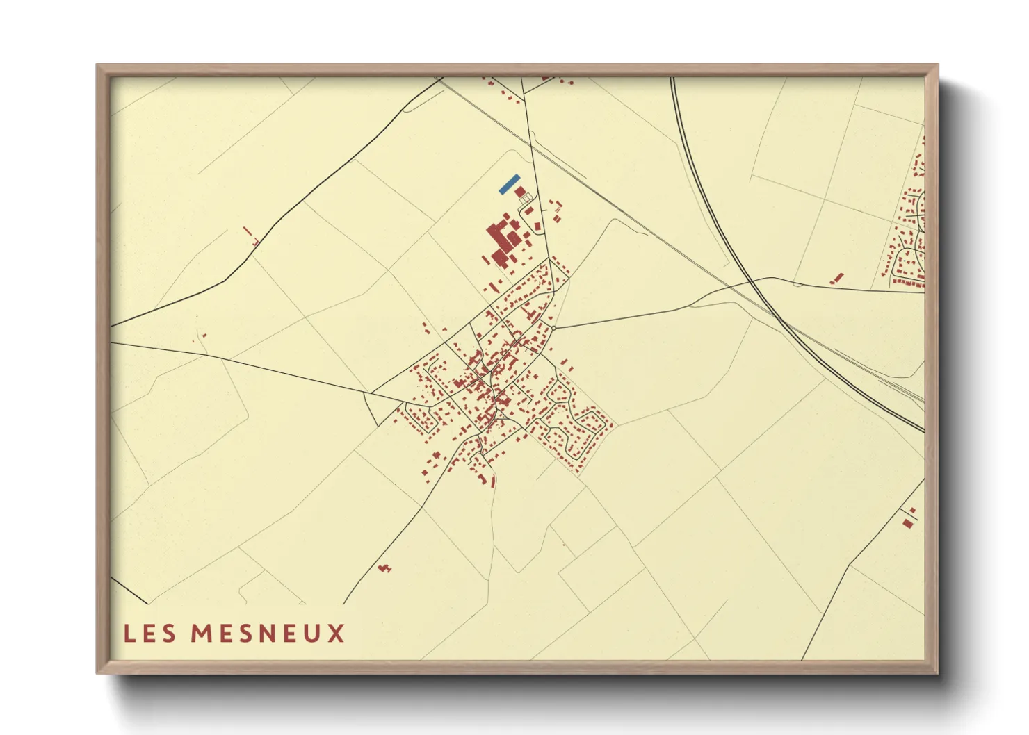 Une affiche de carte sur Les Mesneux