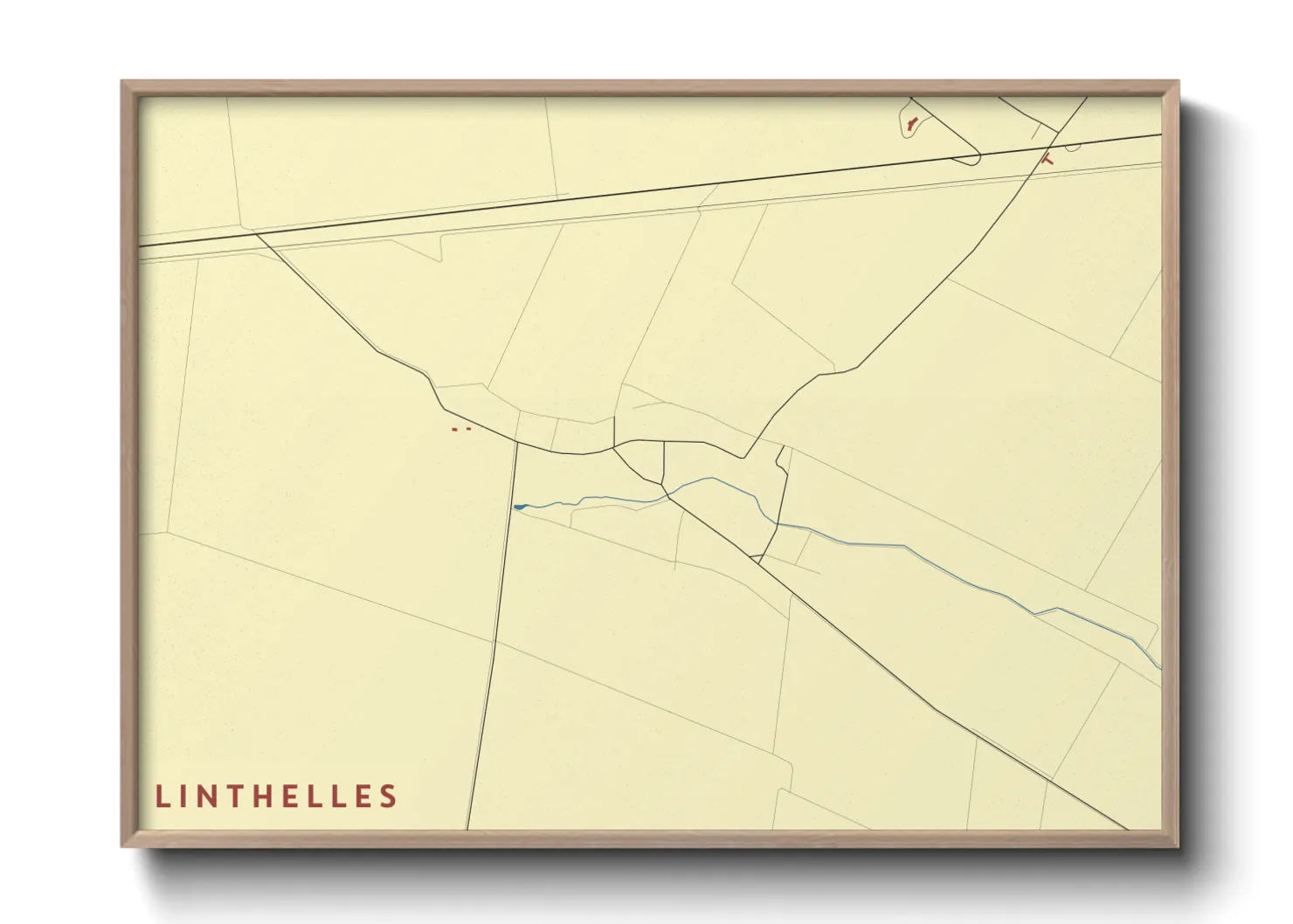 Une affiche de carte sur Linthelles