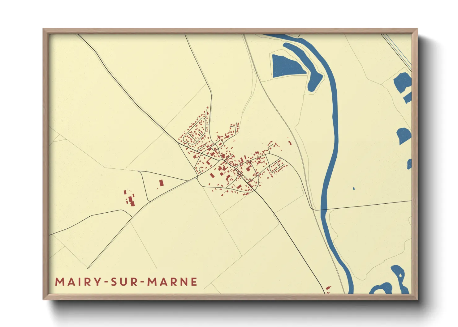 Une affiche de carte sur Mairy-sur-Marne