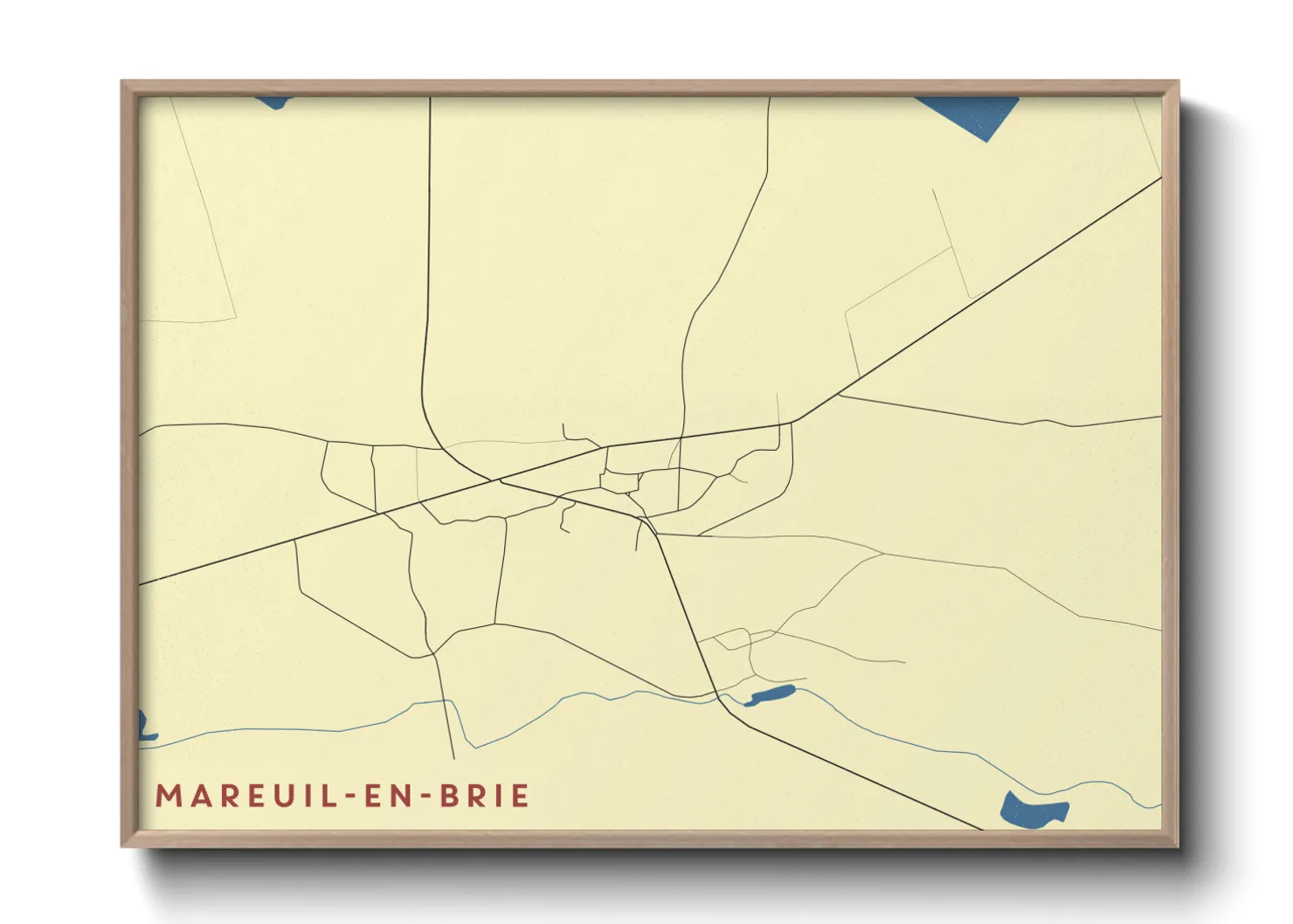 Une affiche de carte sur Mareuil-en-Brie