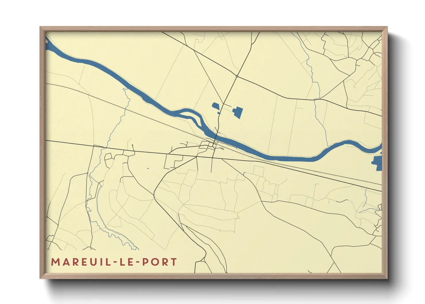 Une affiche de carte sur Mareuil-le-Port