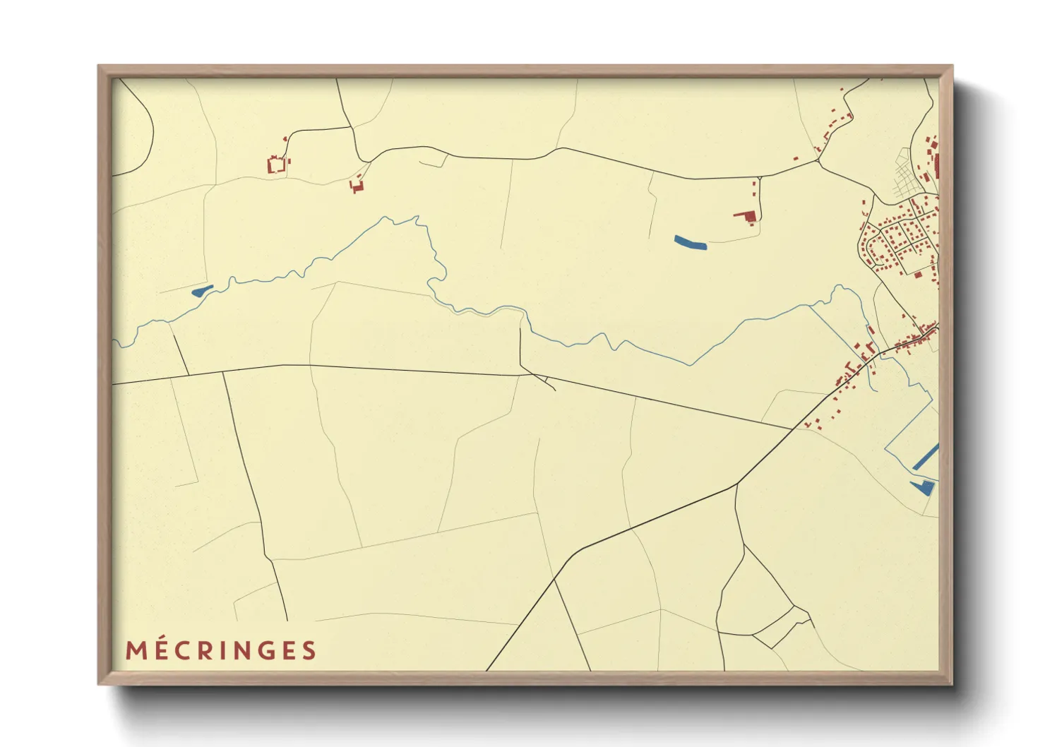 Une affiche de carte sur Mécringes