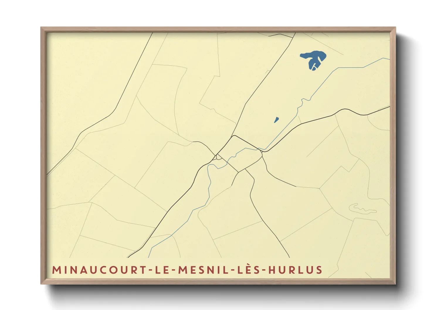 Une affiche de carte sur Minaucourt-le-Mesnil-lès-Hurlus