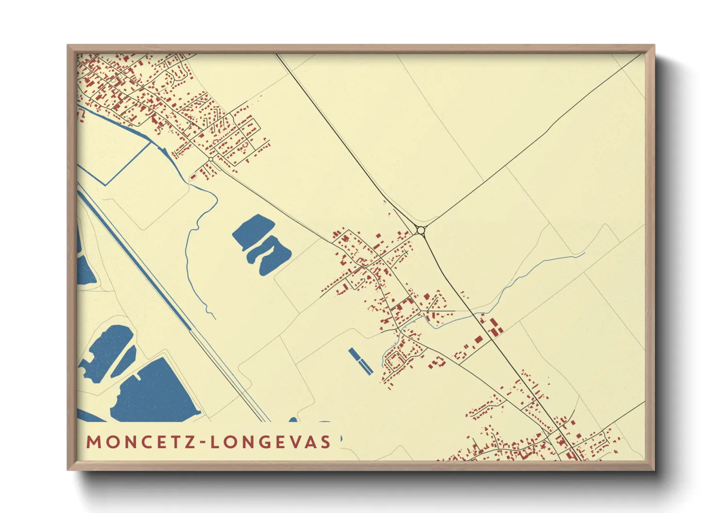 Une affiche de carte sur Moncetz-Longevas