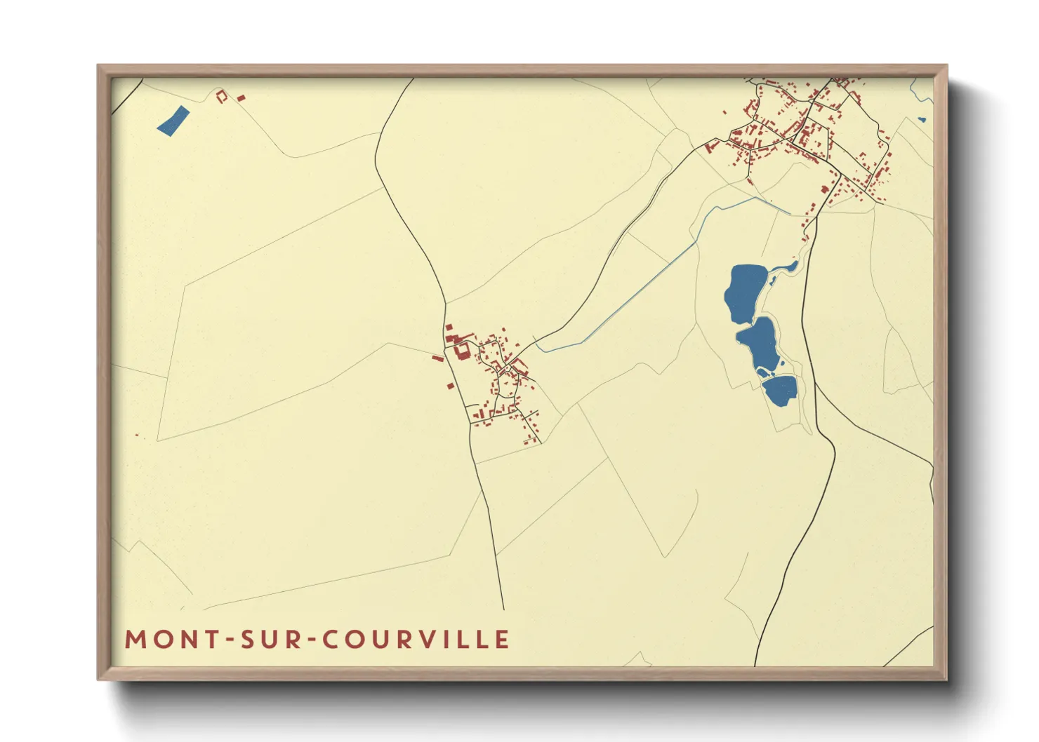 Une affiche de carte sur Mont-sur-Courville