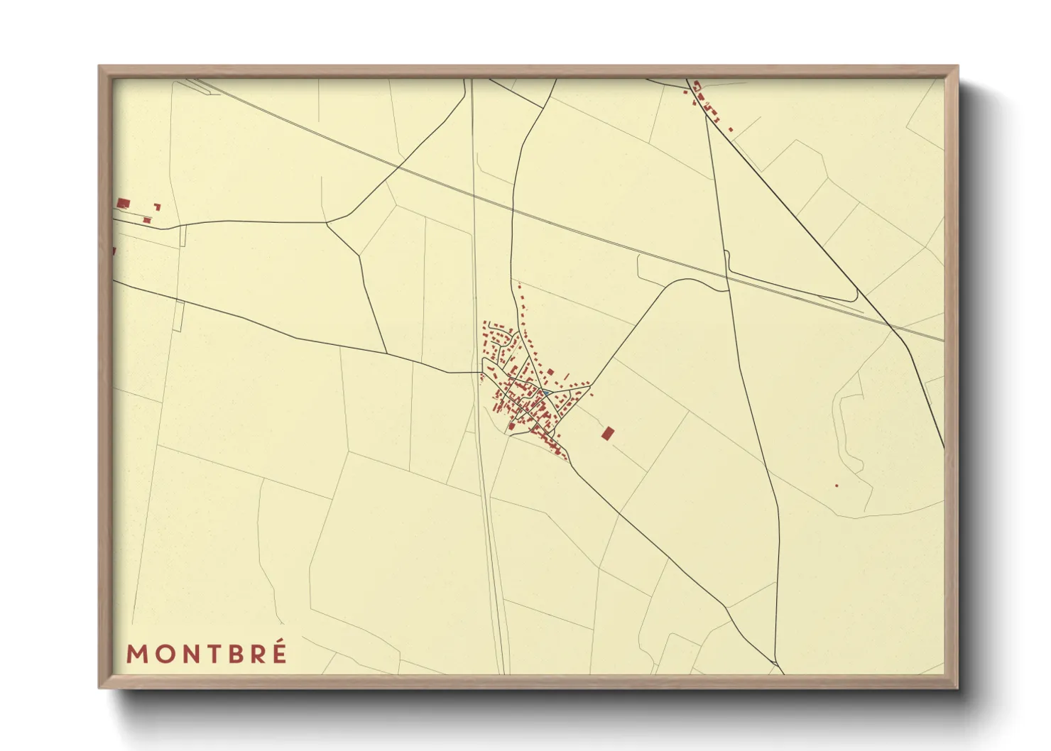 Une affiche de carte sur Montbré