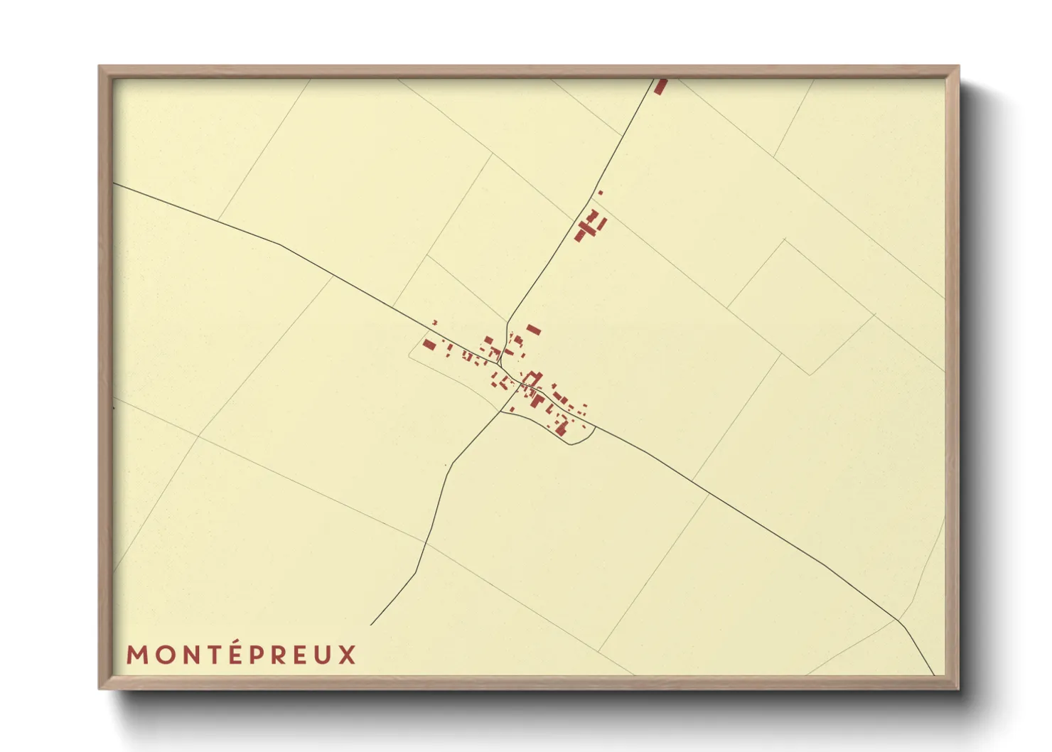 Une affiche de carte sur Montépreux