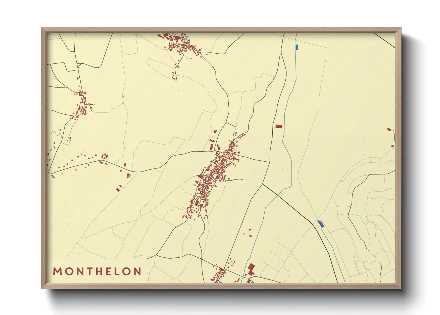 Une affiche de carte sur Monthelon