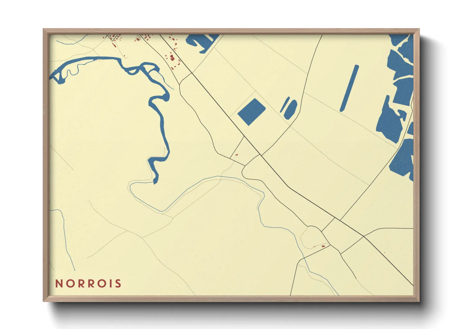 Une affiche de carte sur Norrois