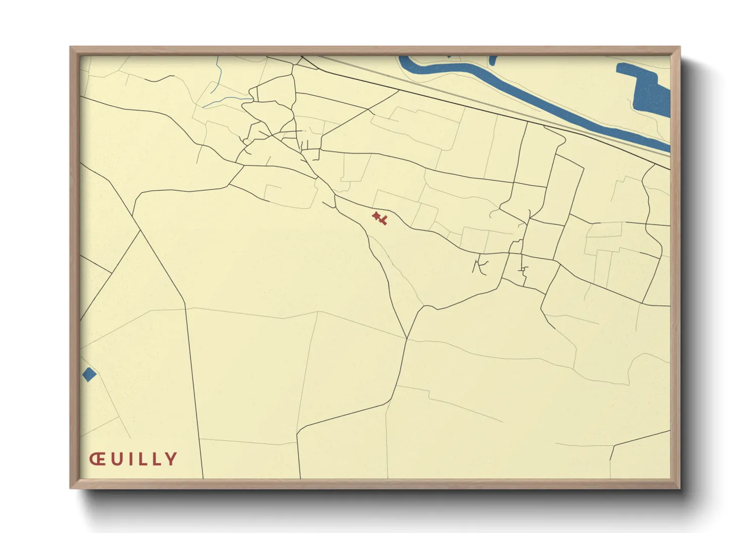 Une affiche de carte sur Œuilly