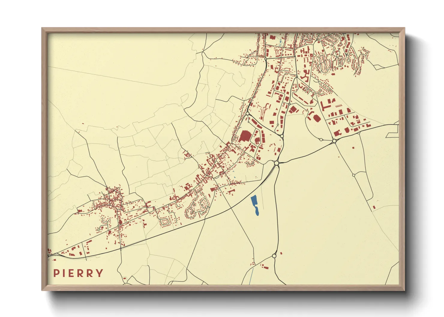 Une affiche de carte sur Pierry