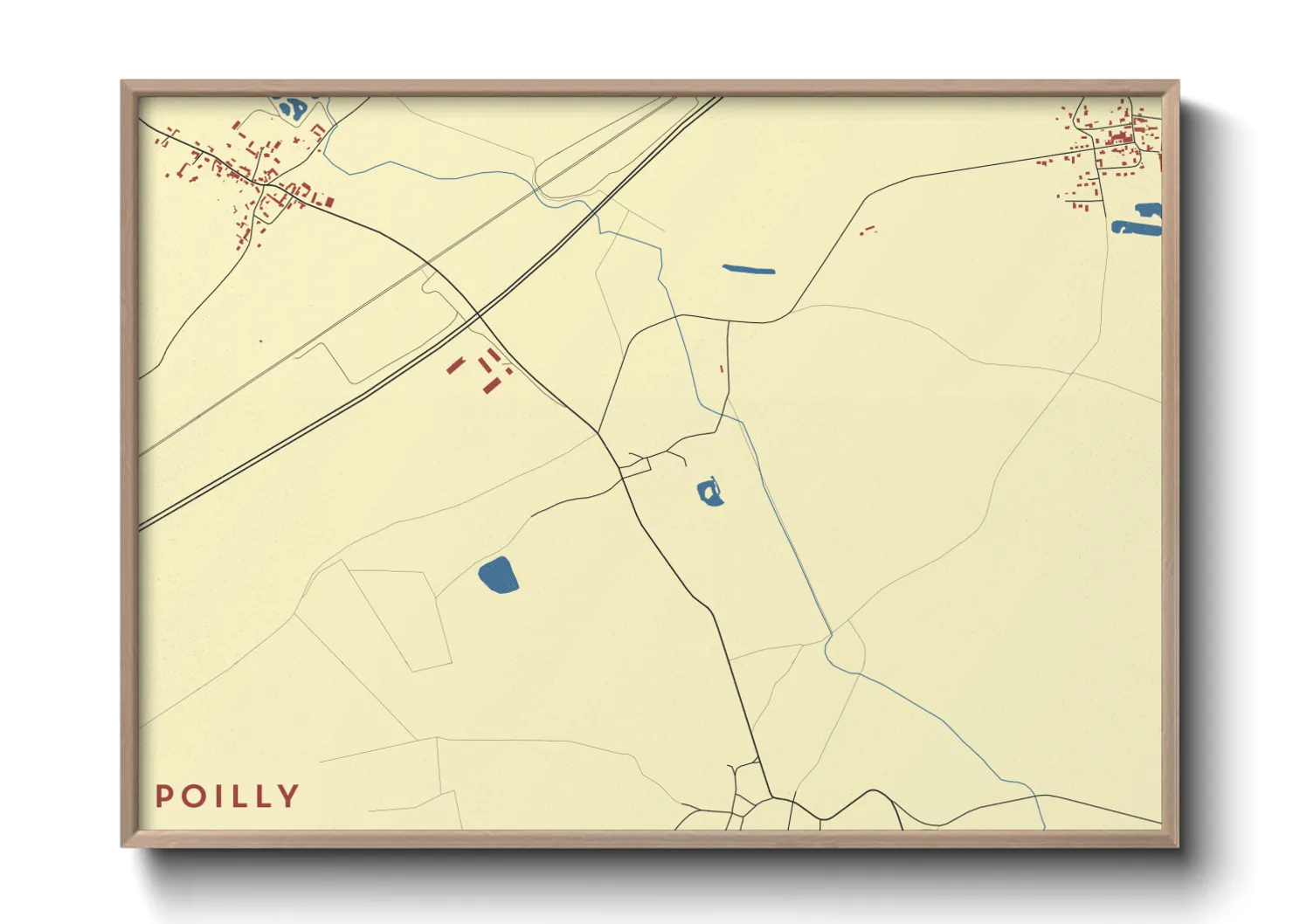 Une affiche de carte sur Poilly