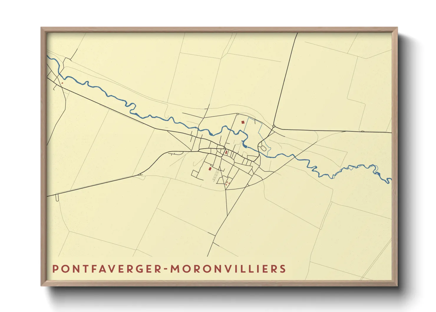Une affiche de carte sur Pontfaverger-Moronvilliers