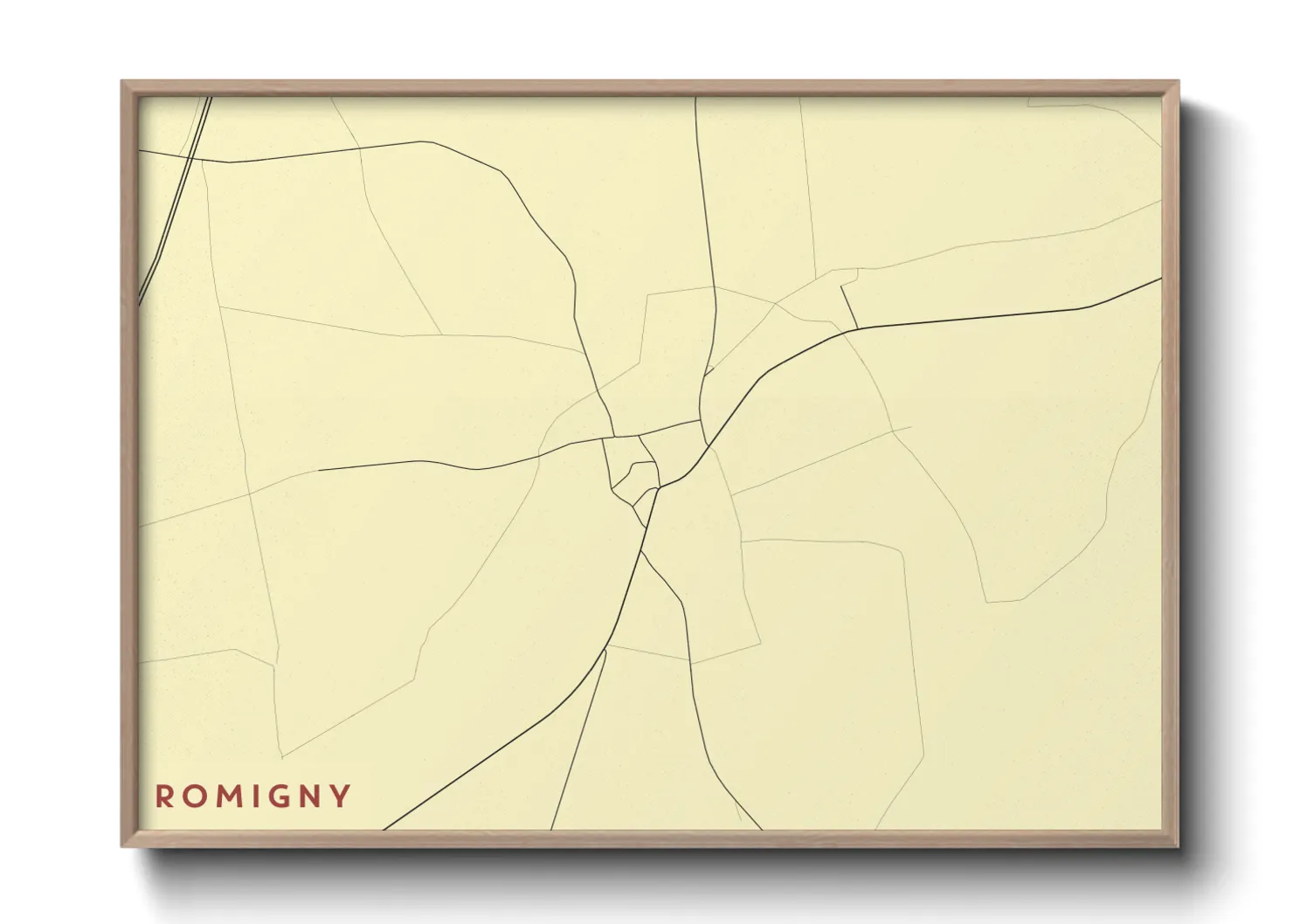 Une affiche de carte sur Romigny