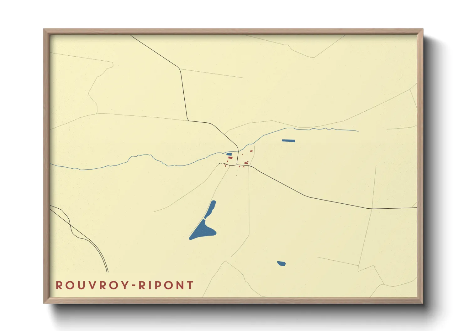 Une affiche de carte sur Rouvroy-Ripont