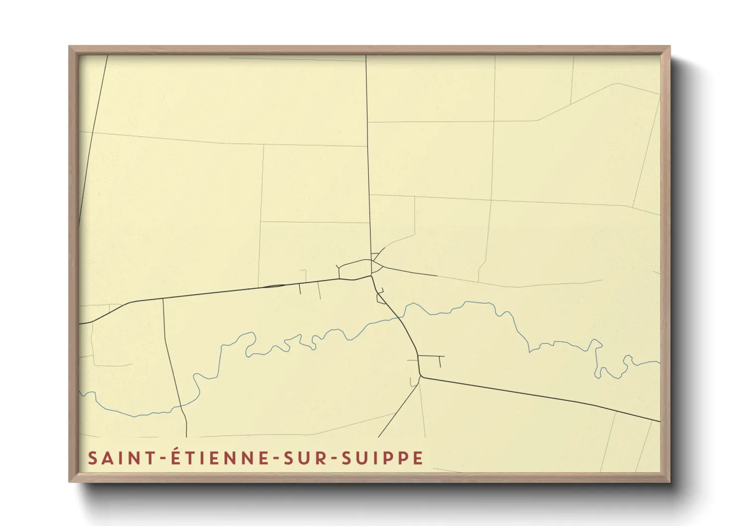 Une affiche de carte sur Saint-Étienne-sur-Suippe