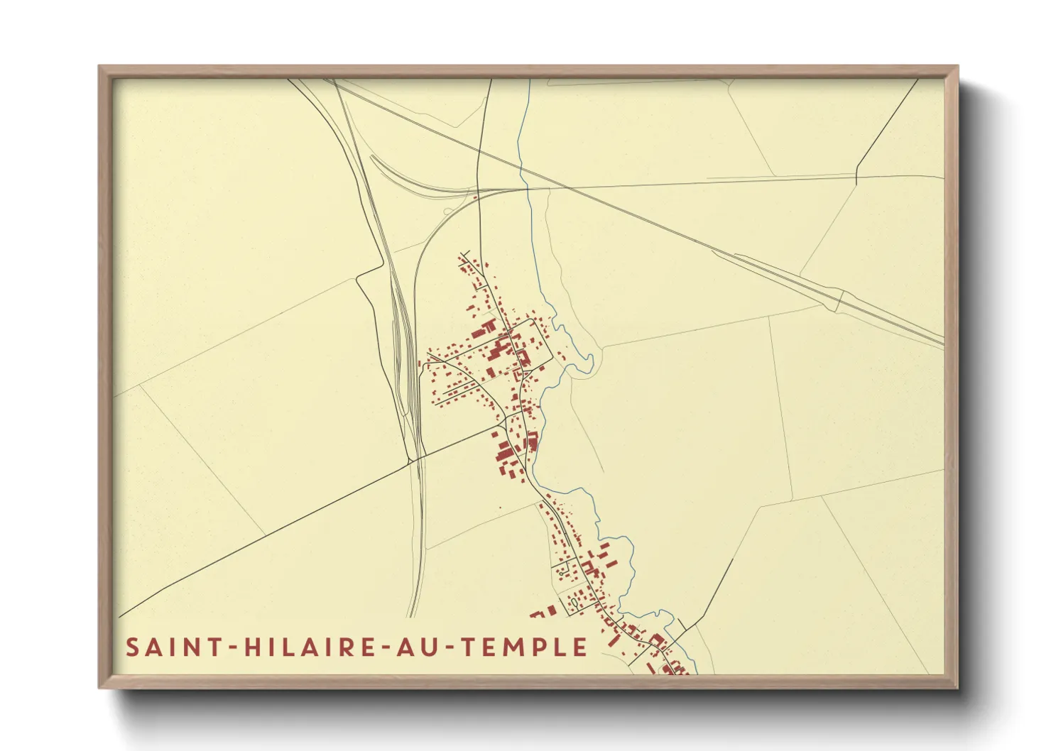 Une affiche de carte sur Saint-Hilaire-au-Temple