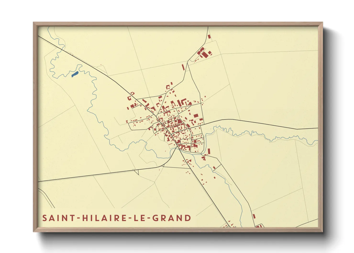 Une affiche de carte sur Saint-Hilaire-le-Grand
