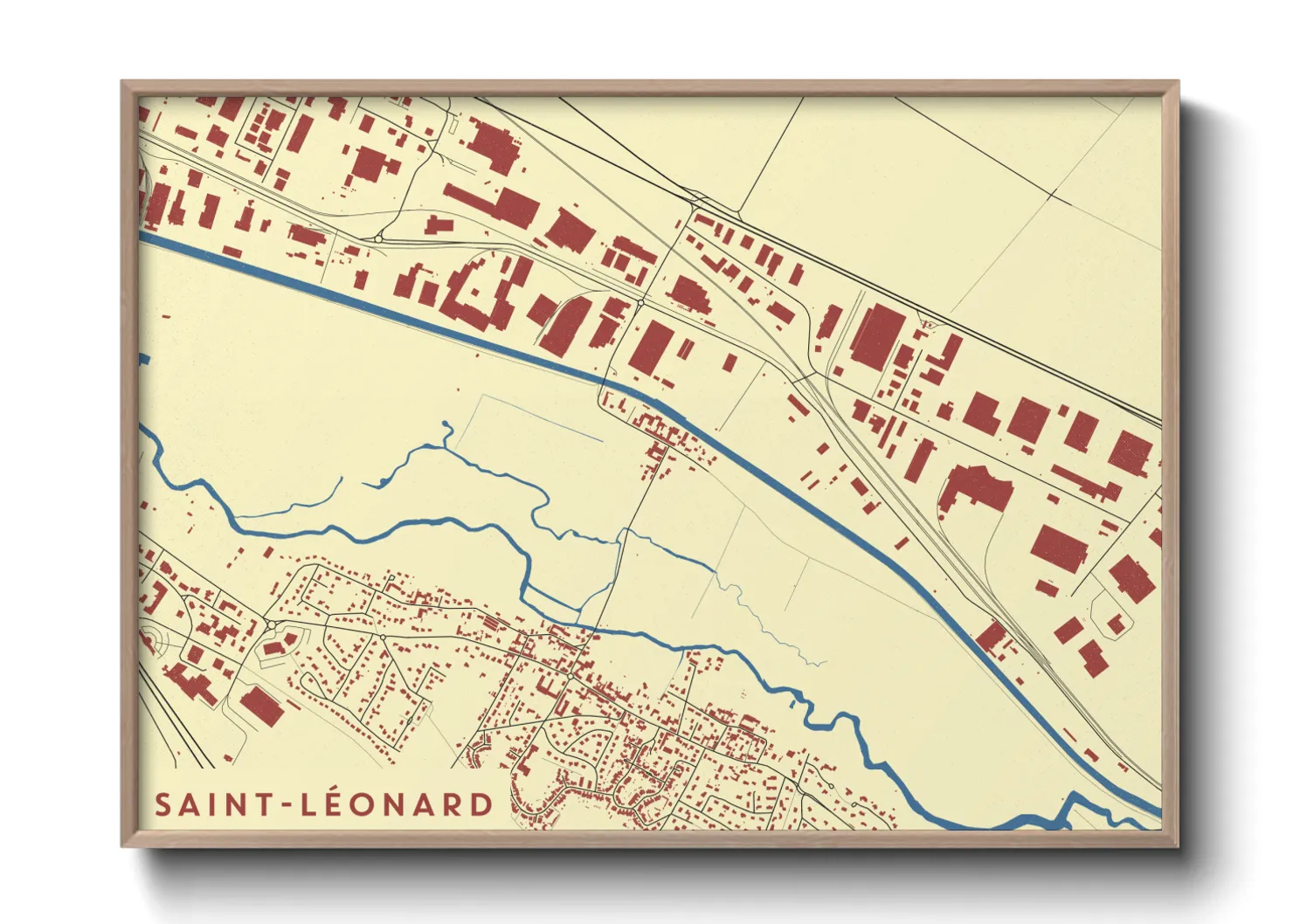Une affiche de carte sur Saint-Léonard