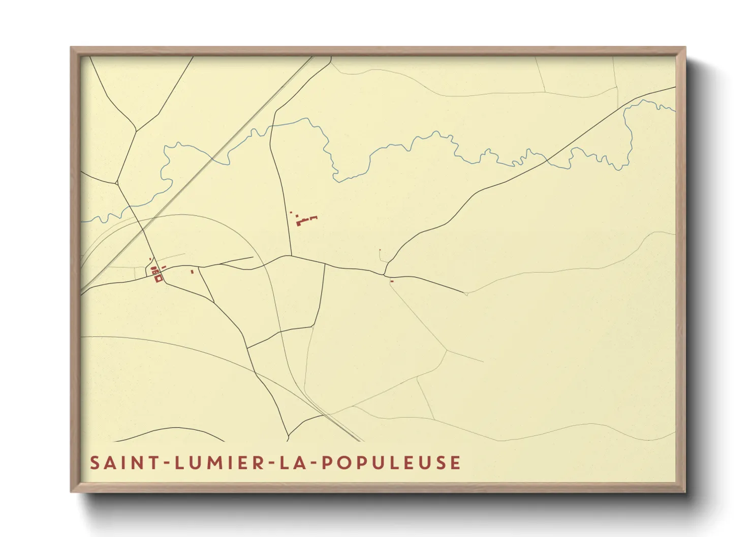 Une affiche de carte sur Saint-Lumier-la-Populeuse