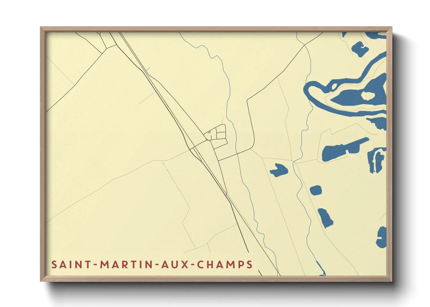 Une affiche de carte sur Saint-Martin-aux-Champs