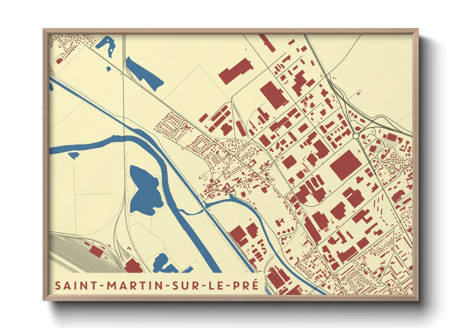 Une affiche de carte sur Saint-Martin-sur-le-Pré