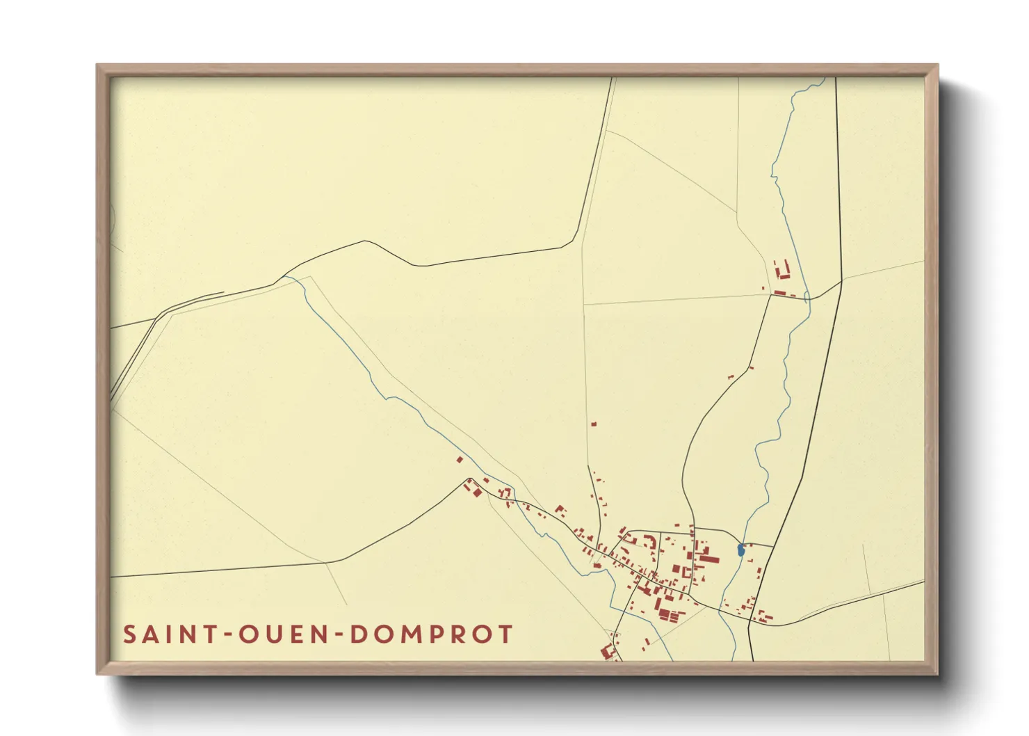 Une affiche de carte sur Saint-Ouen-Domprot