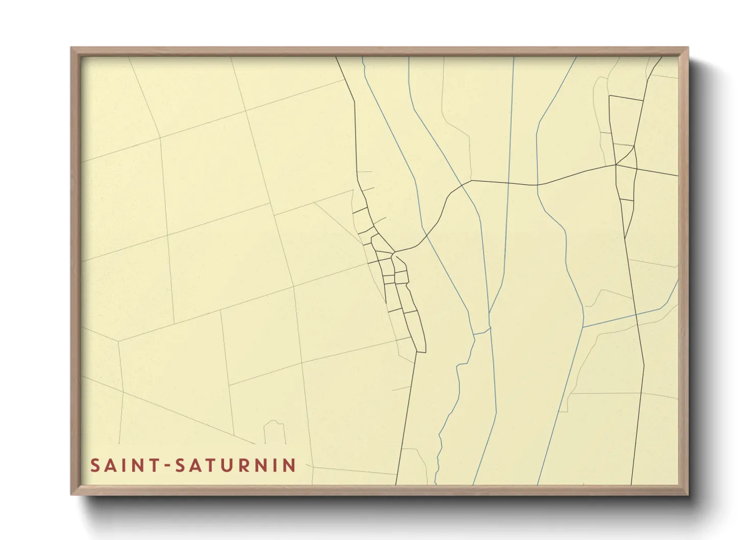 Une affiche de carte sur Saint-Saturnin