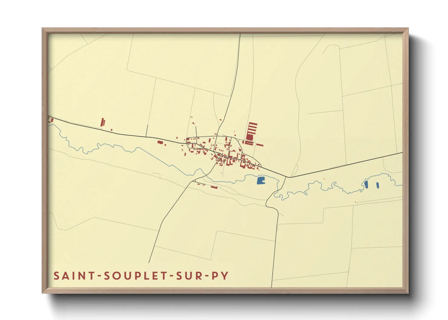 Une affiche de carte sur Saint-Souplet-sur-Py