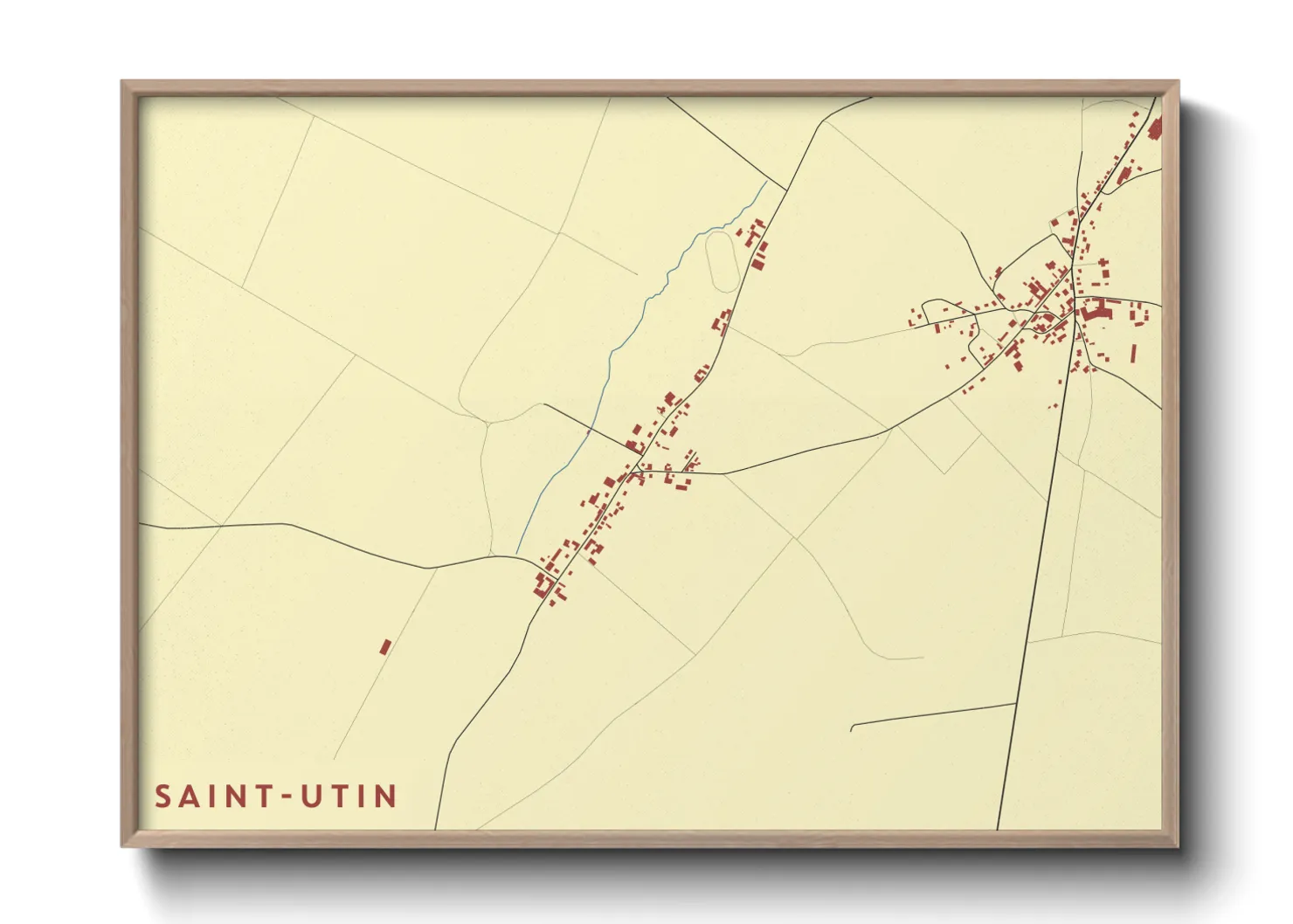 Une affiche de carte sur Saint-Utin
