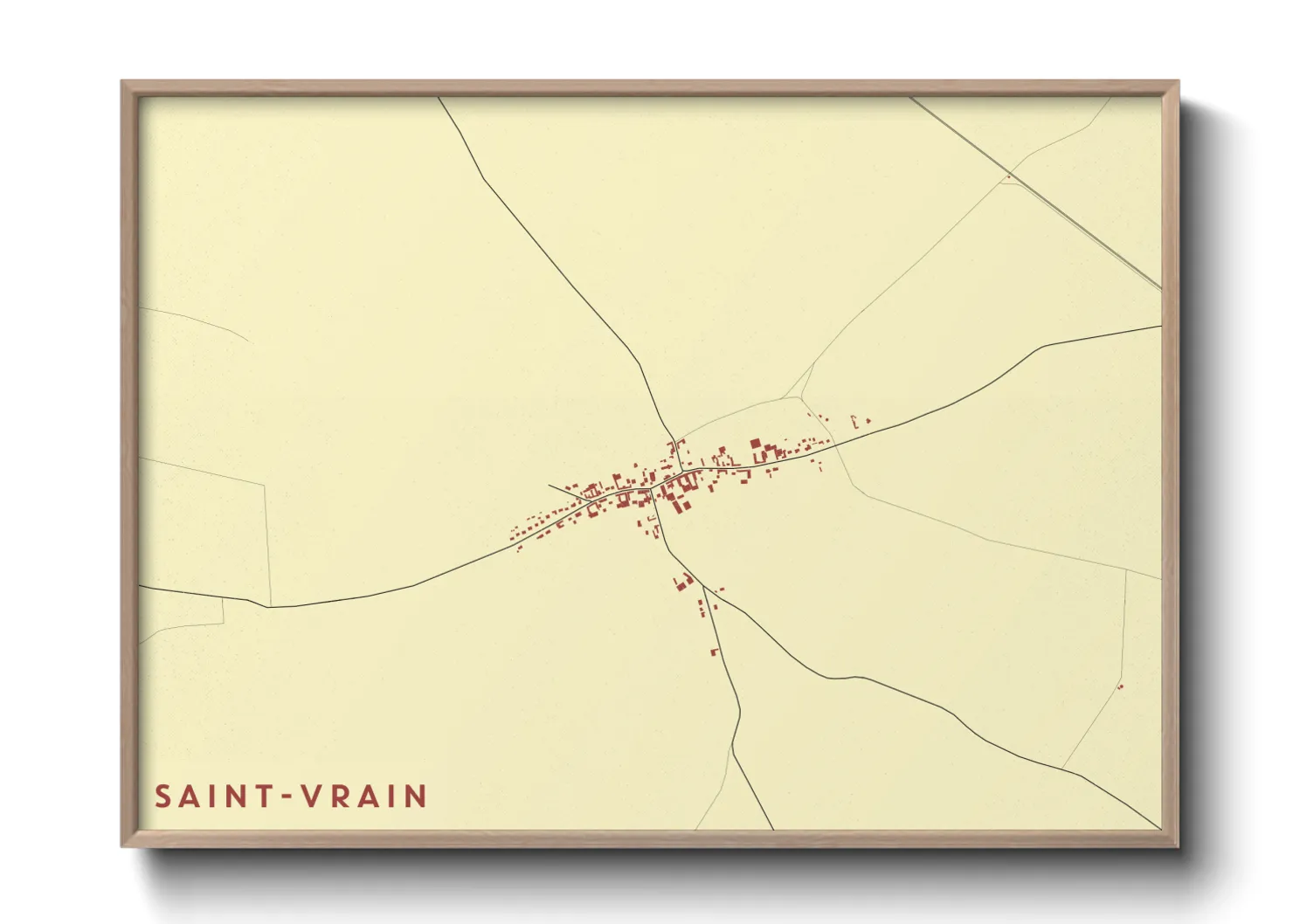 Une affiche de carte sur Saint-Vrain