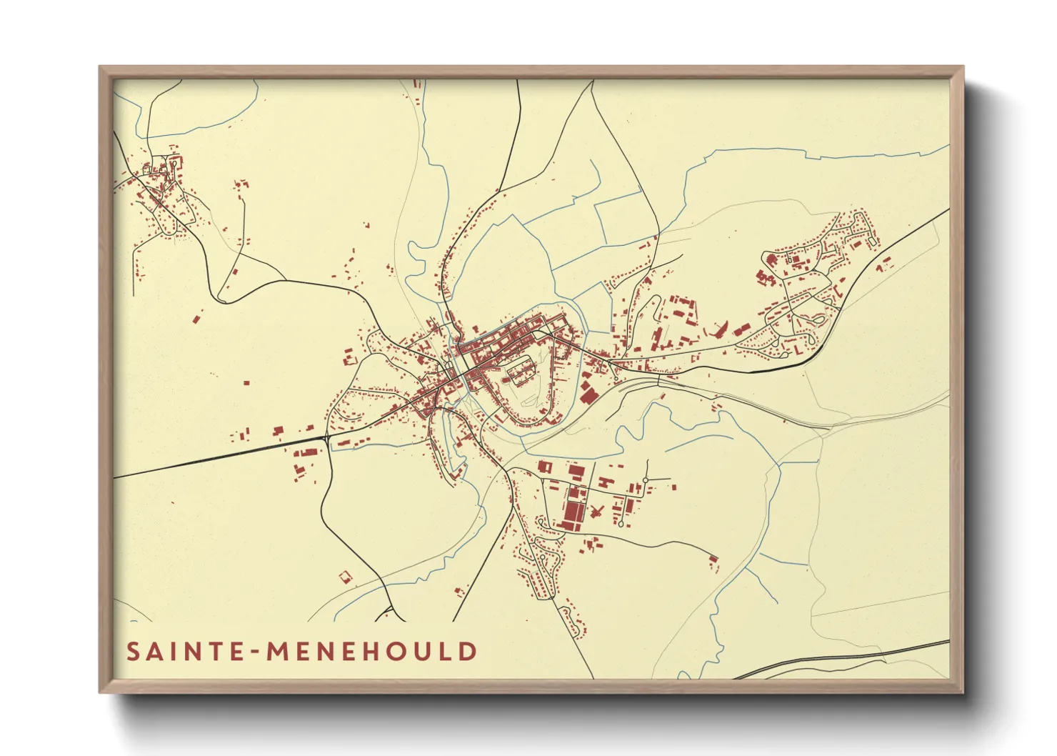 Une affiche de carte sur Sainte-Menehould