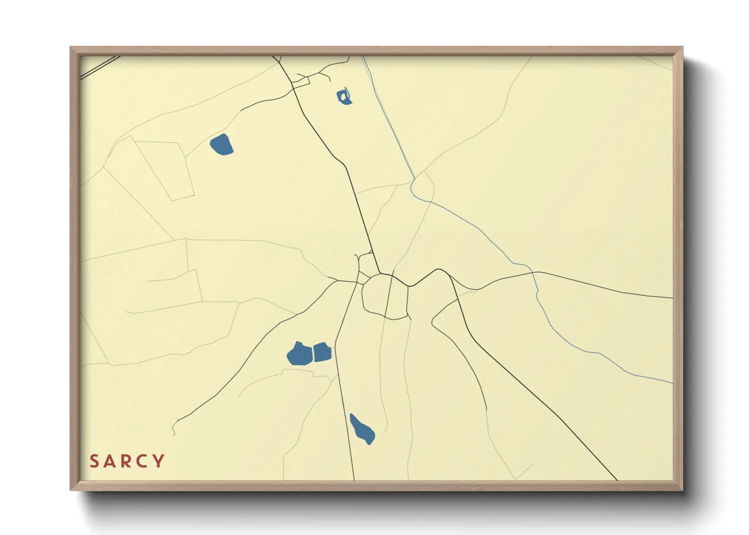 Une affiche de carte sur Sarcy