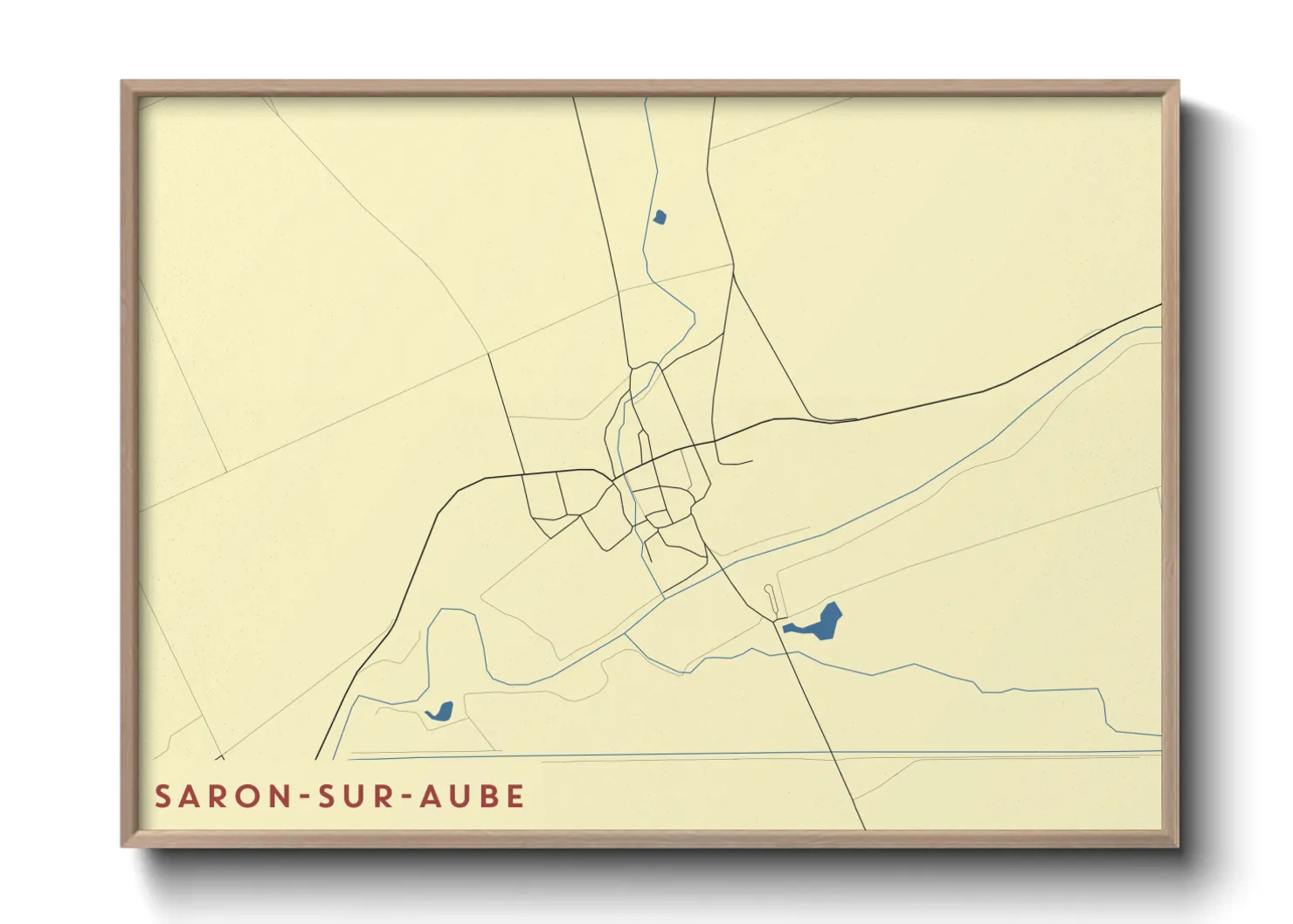 Une affiche de carte sur Saron-sur-Aube