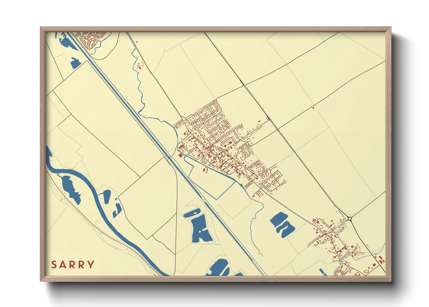 Une affiche de carte sur Sarry