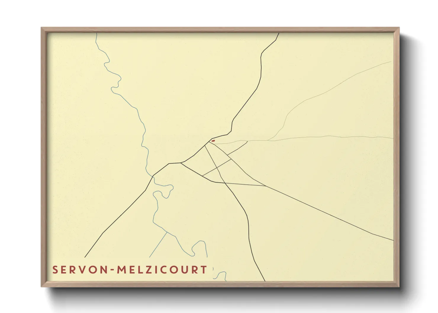 Une affiche de carte sur Servon-Melzicourt