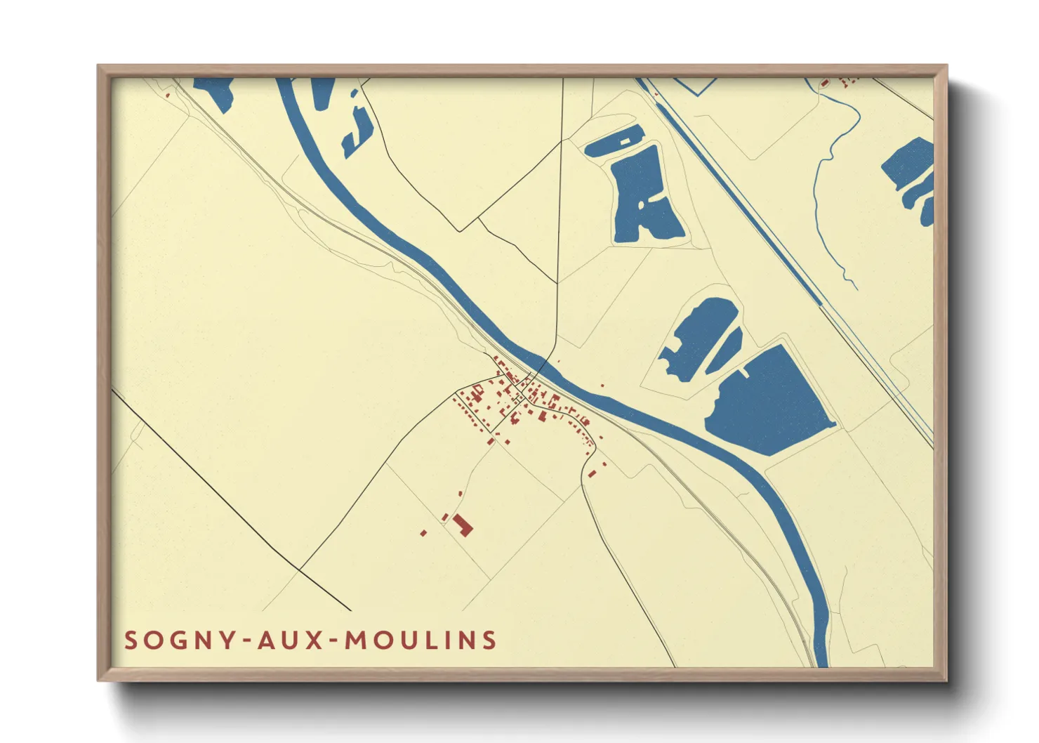Une affiche de carte sur Sogny-aux-Moulins