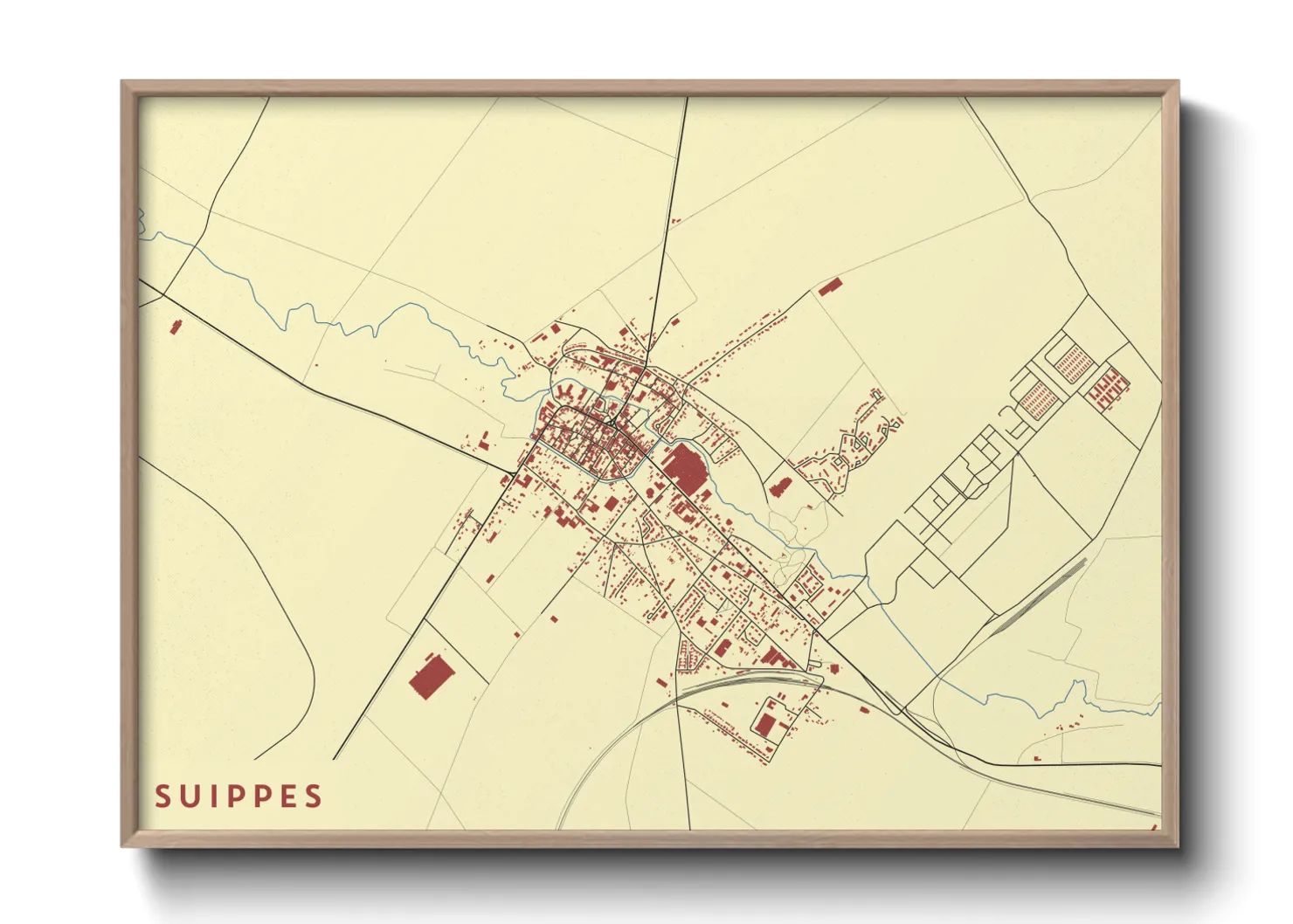 Une affiche de carte sur Suippes