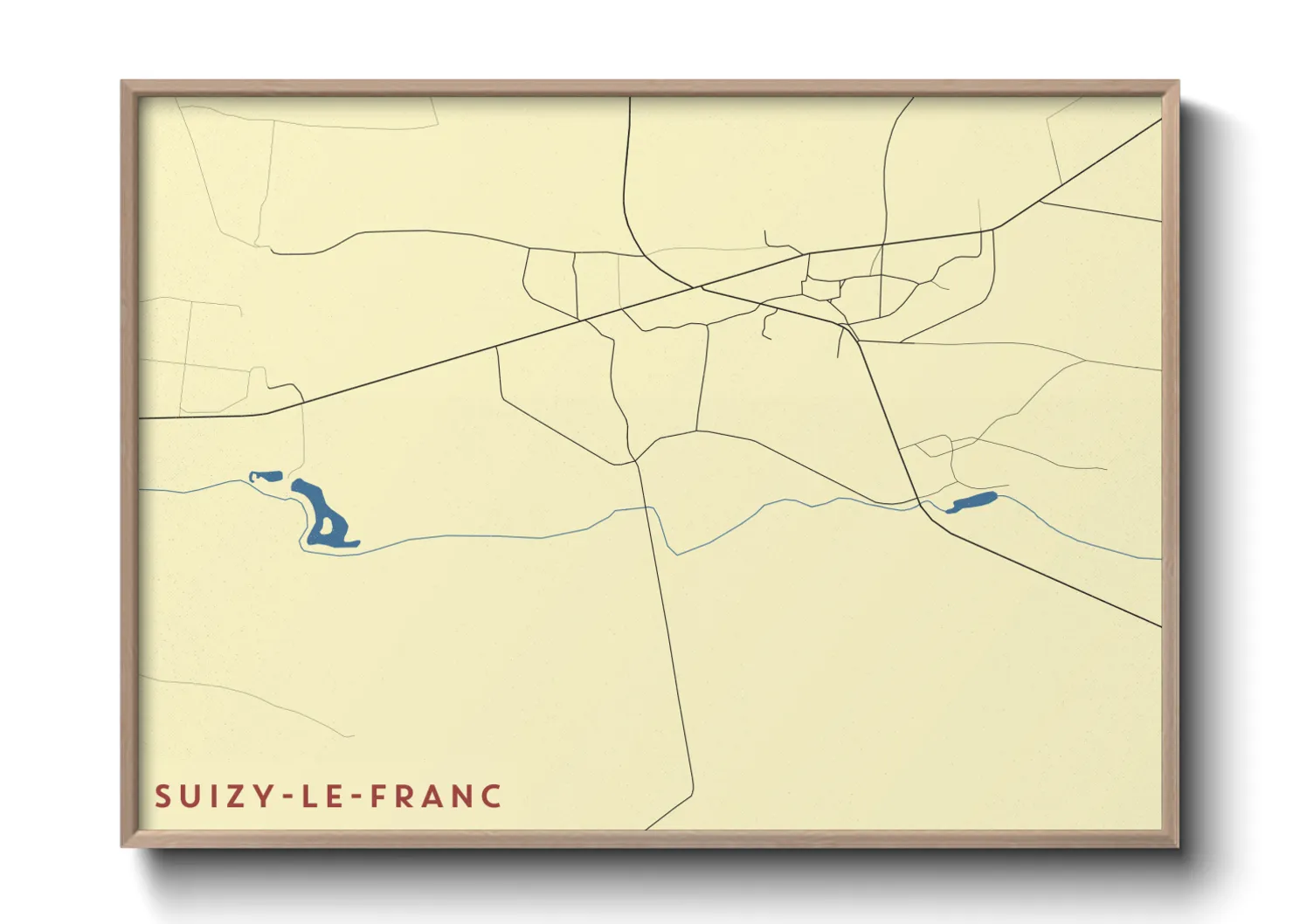 Une affiche de carte sur Suizy-le-Franc