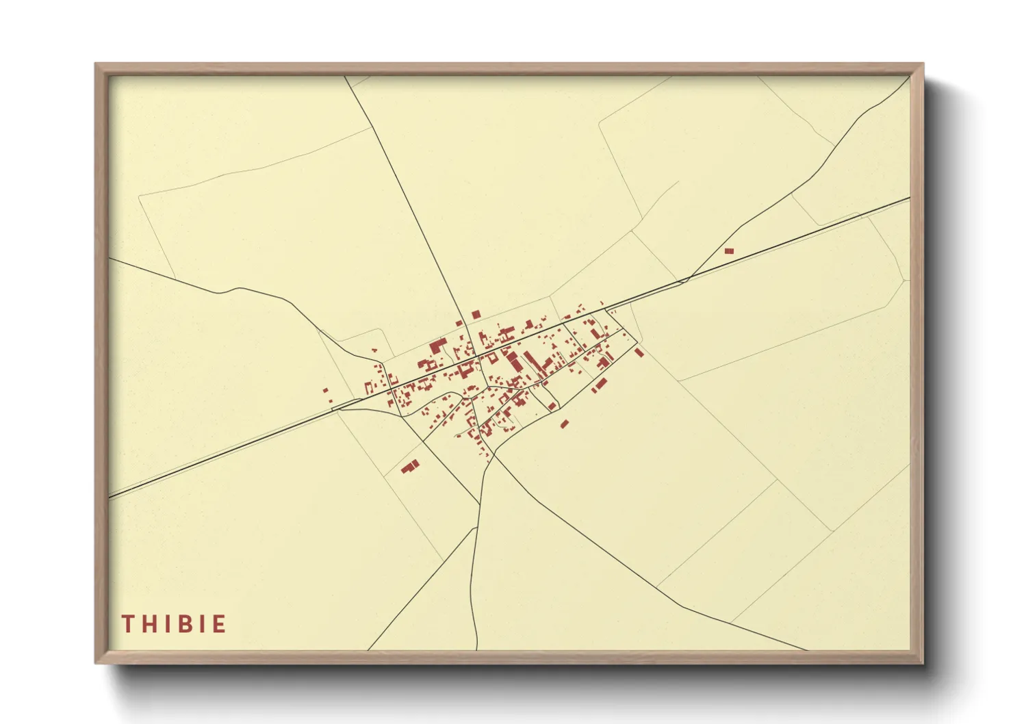 Une affiche de carte sur Thibie