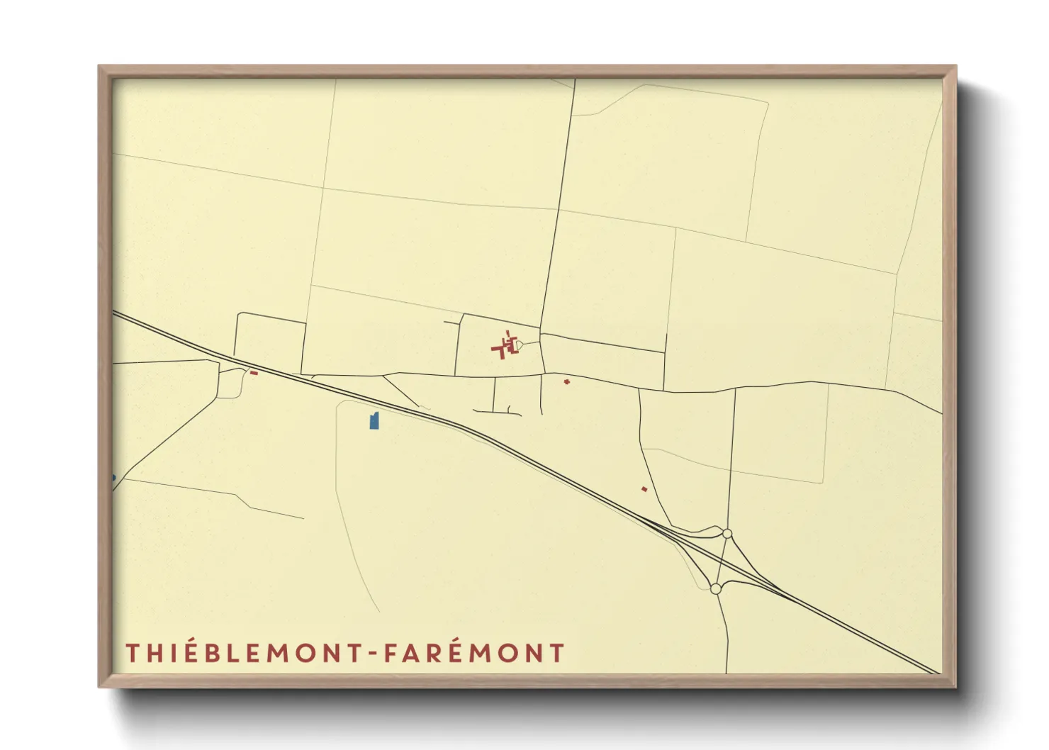 Une affiche de carte sur Thiéblemont-Farémont