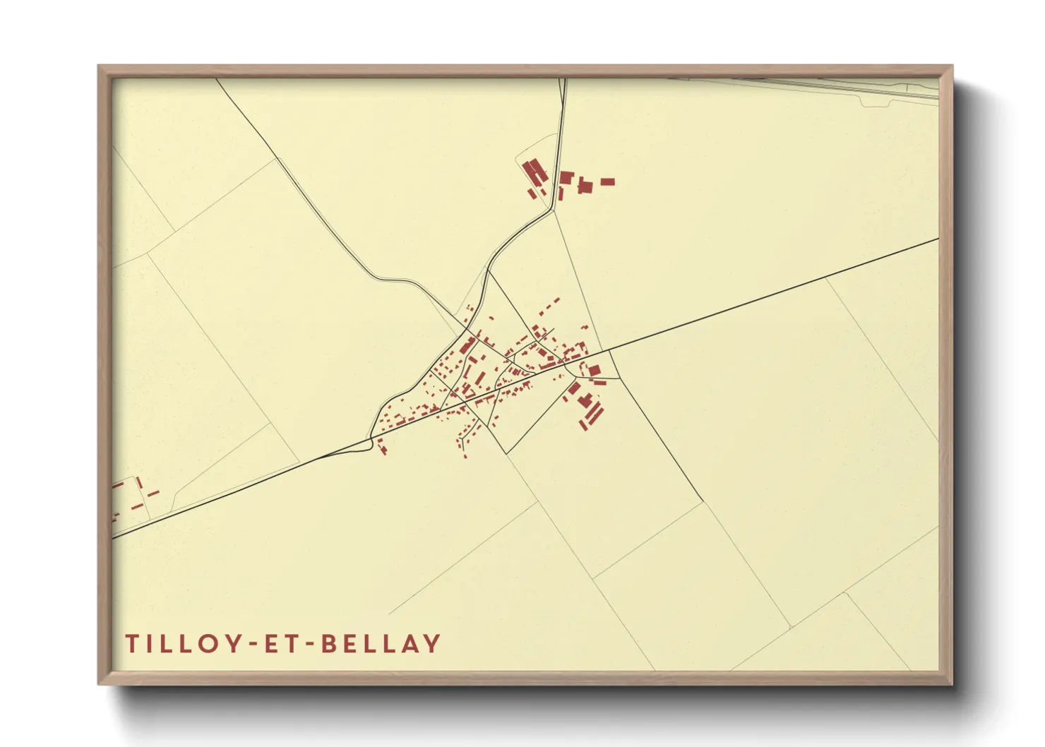 Une affiche de carte sur Tilloy-et-Bellay