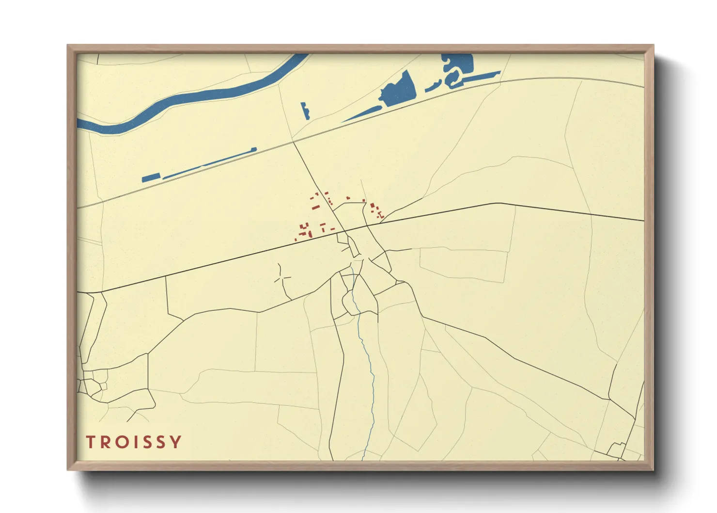 Une affiche de carte sur Troissy