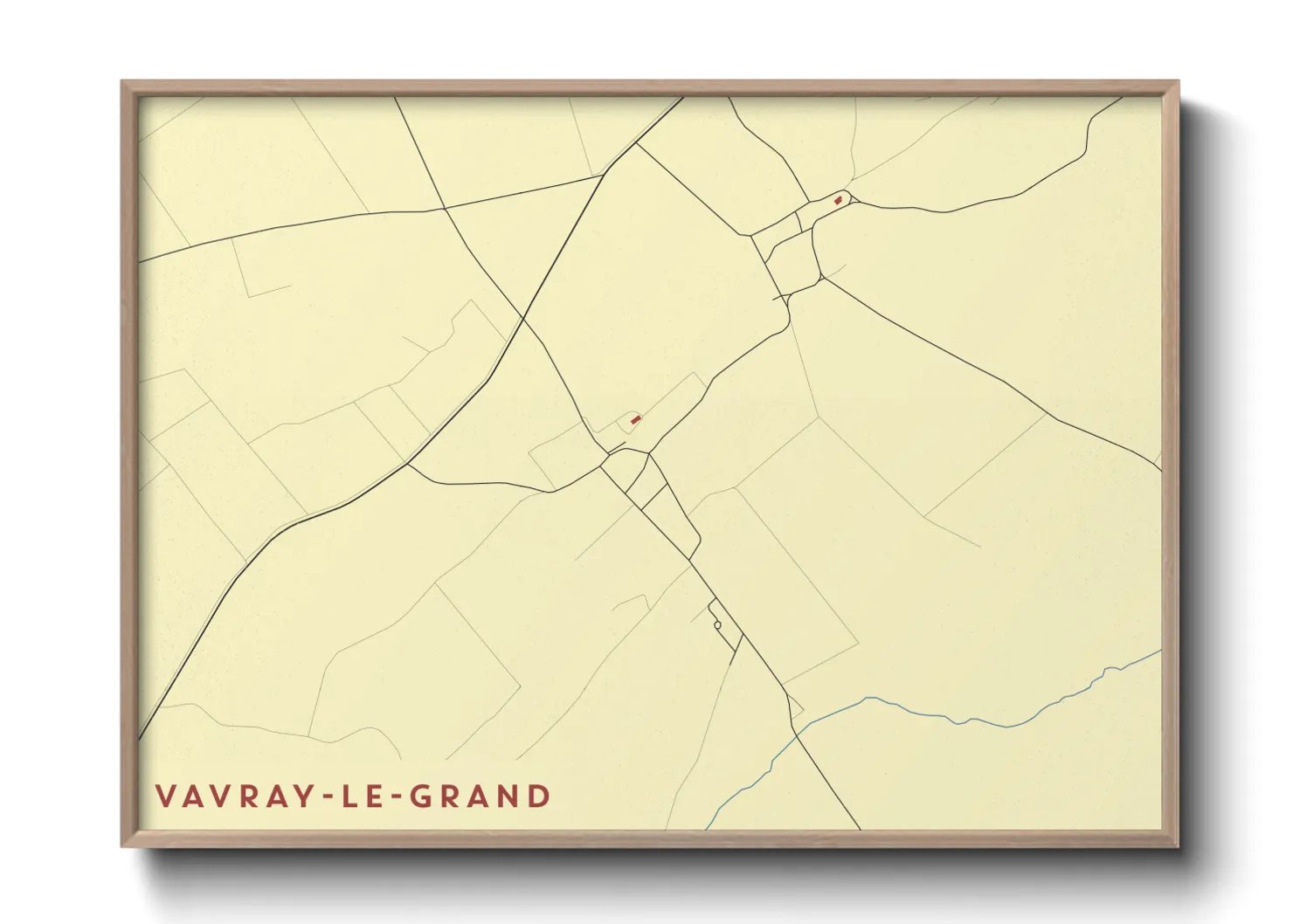 Une affiche de carte sur Vavray-le-Grand