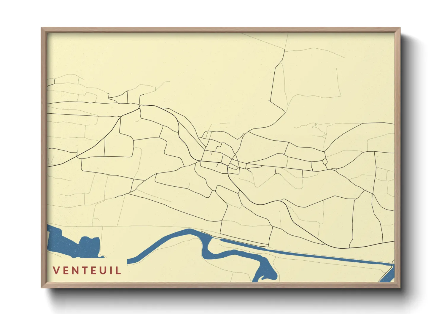 Une affiche de carte sur Venteuil