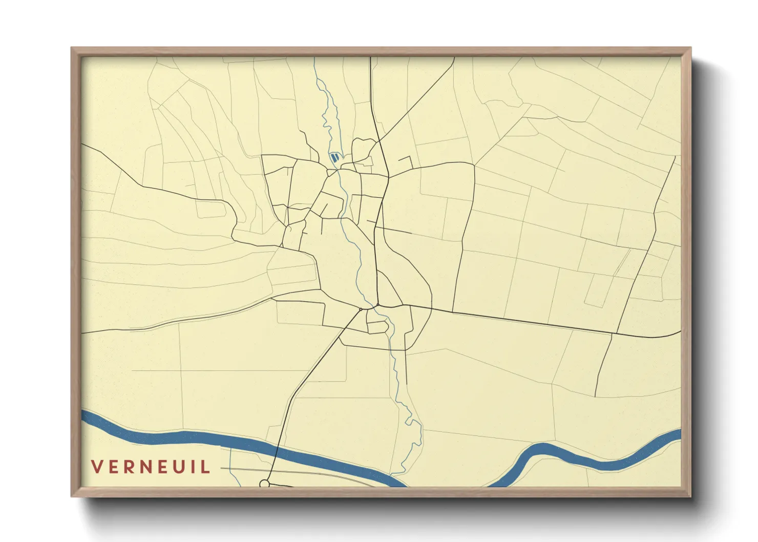 Une affiche de carte sur Verneuil