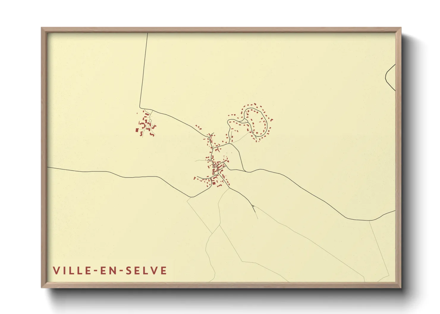 Une affiche de carte sur Ville-en-Selve