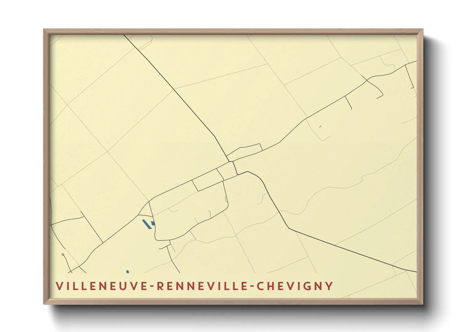 Une affiche de carte sur Villeneuve-Renneville-Chevigny
