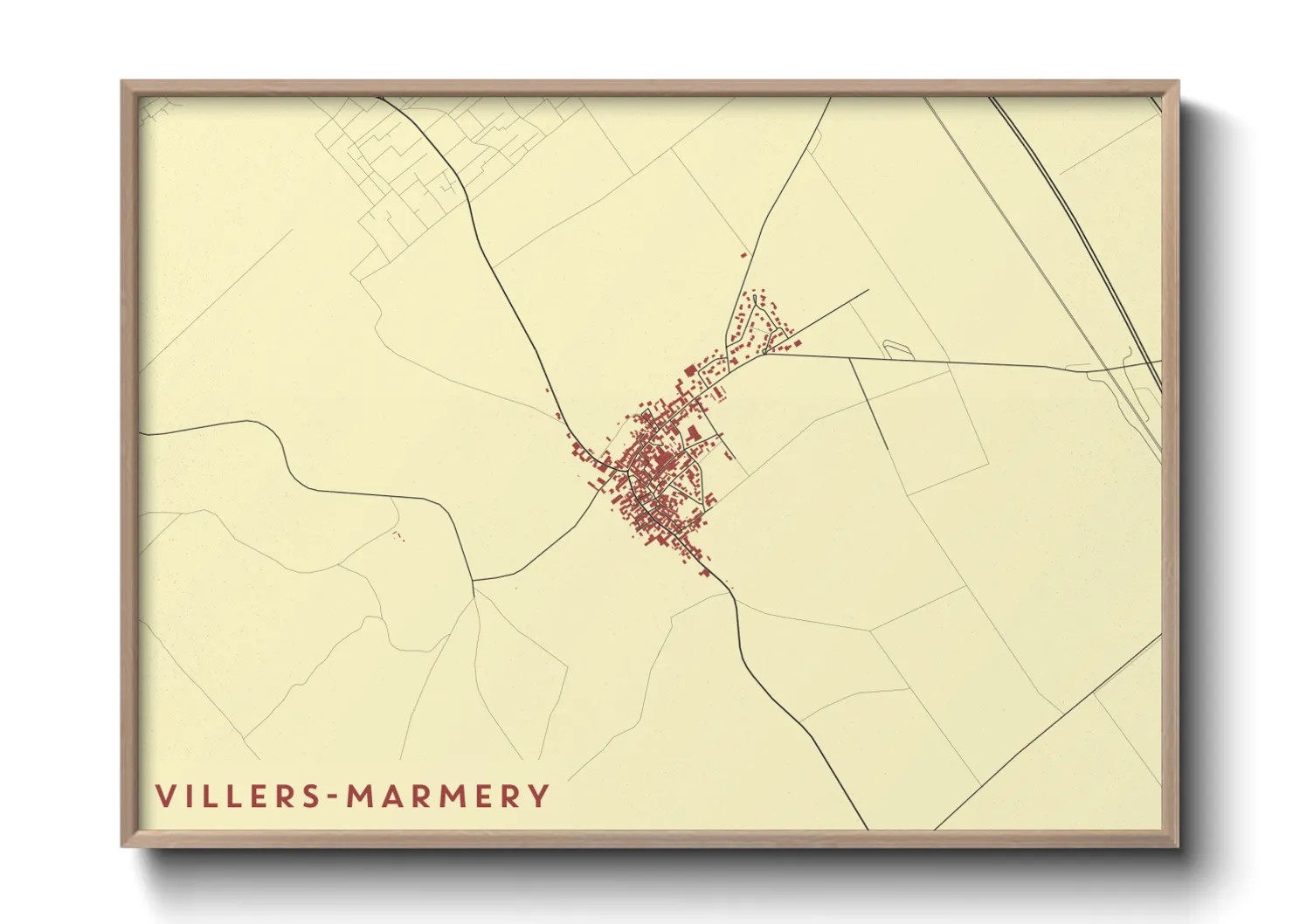 Une affiche de carte sur Villers-Marmery